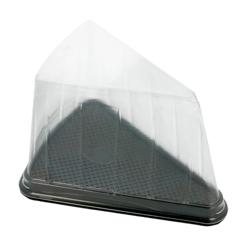 Dreieckige Behälter für Kuchen - 12,4x8,75x8,2cm - transparent pet - 300 Stück